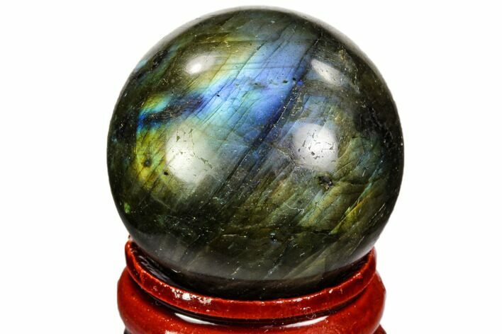 Flashy, Polished Labradorite Sphere - Great Color Play #105752